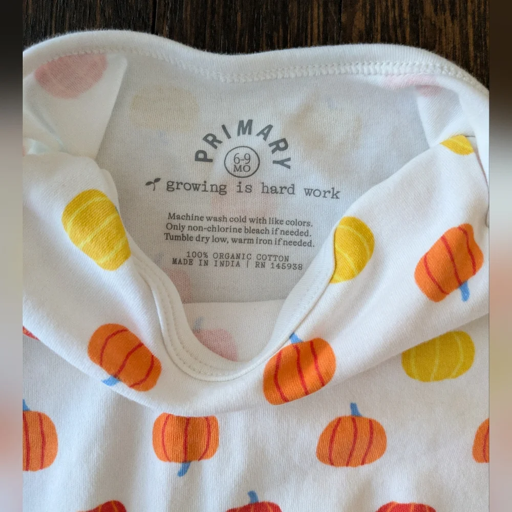 Primary Pumpkin Baby 100% Cotton Onesie